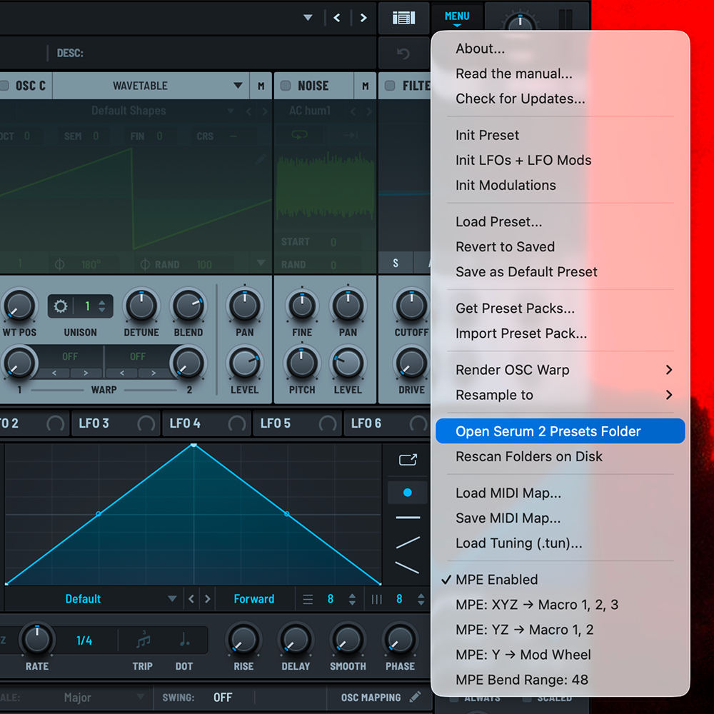 Open Serum 2 and show the Presets folder