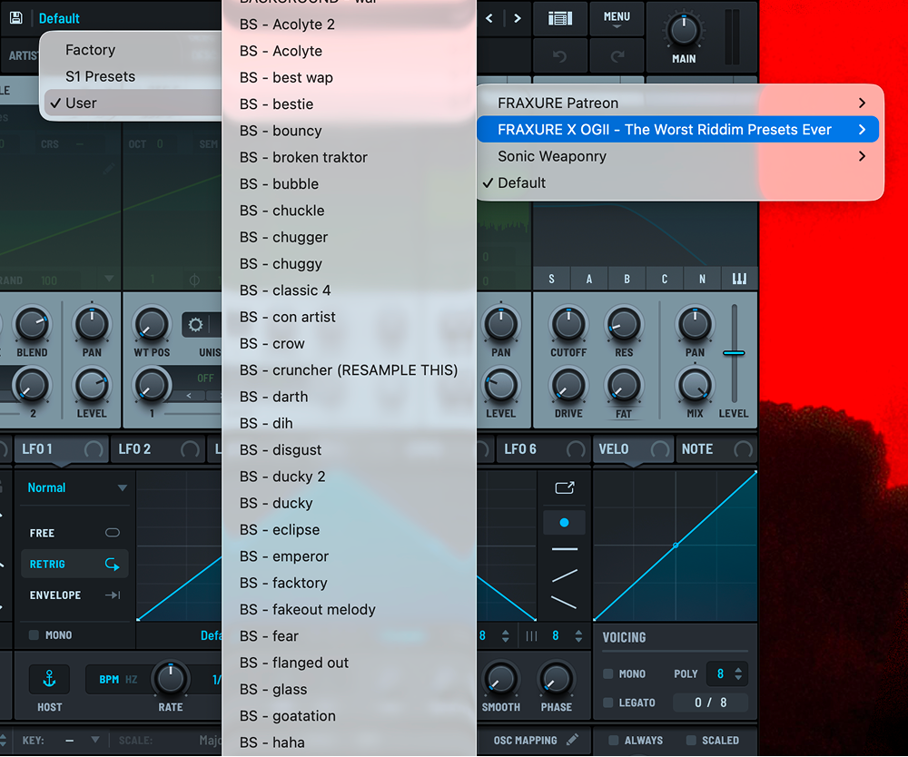 Load a preset and start creating
